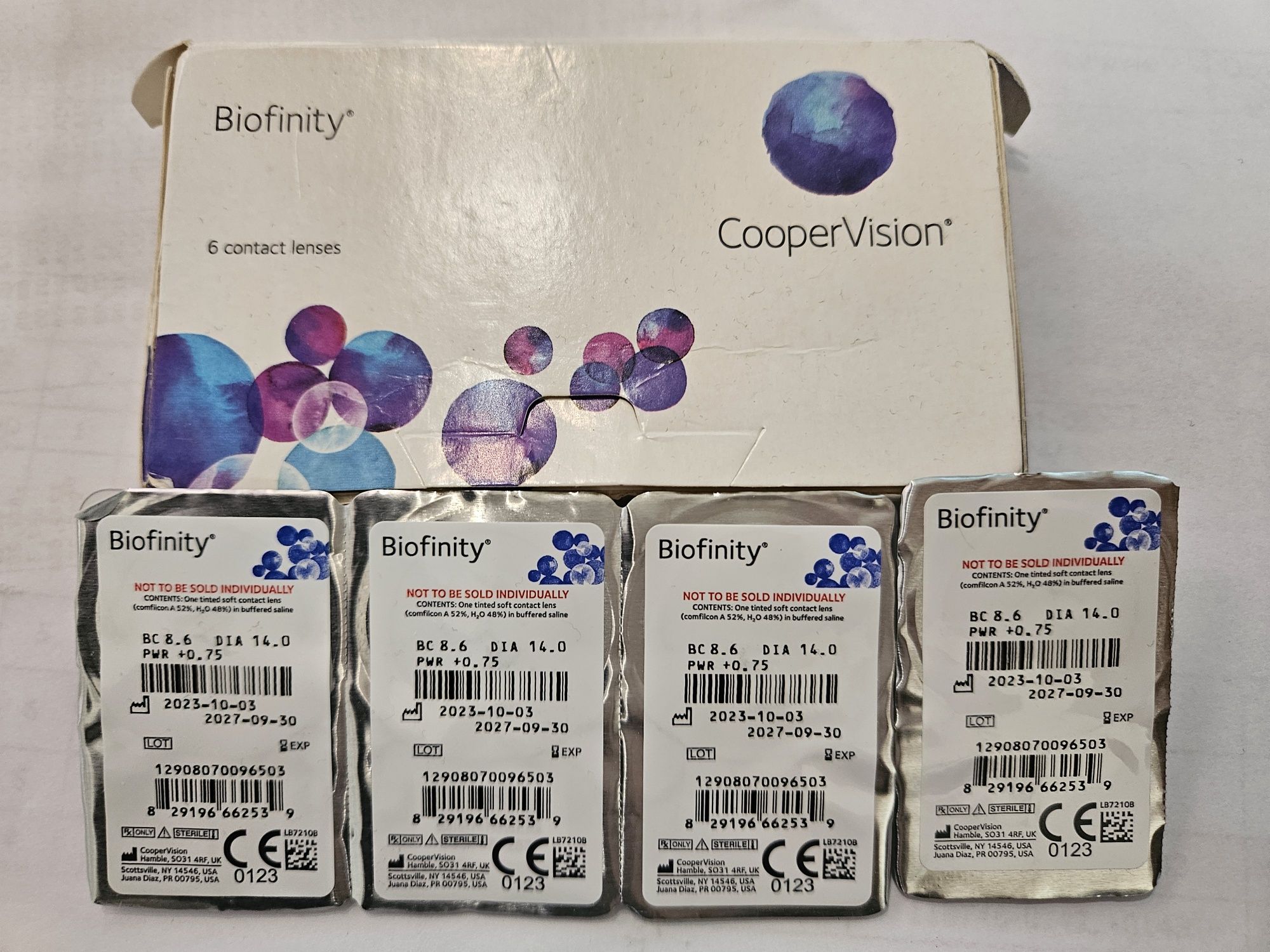 Soczewki kontaktowe CooperVision Biofinity +0.75