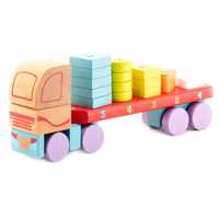 Drewniane klocki Cubika Ciężarówka z figurami geometrycznymi