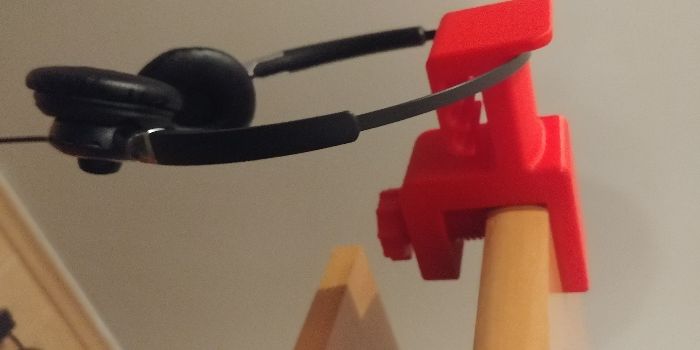 Uchwyt stojak wieszak na słuchawki do stołu