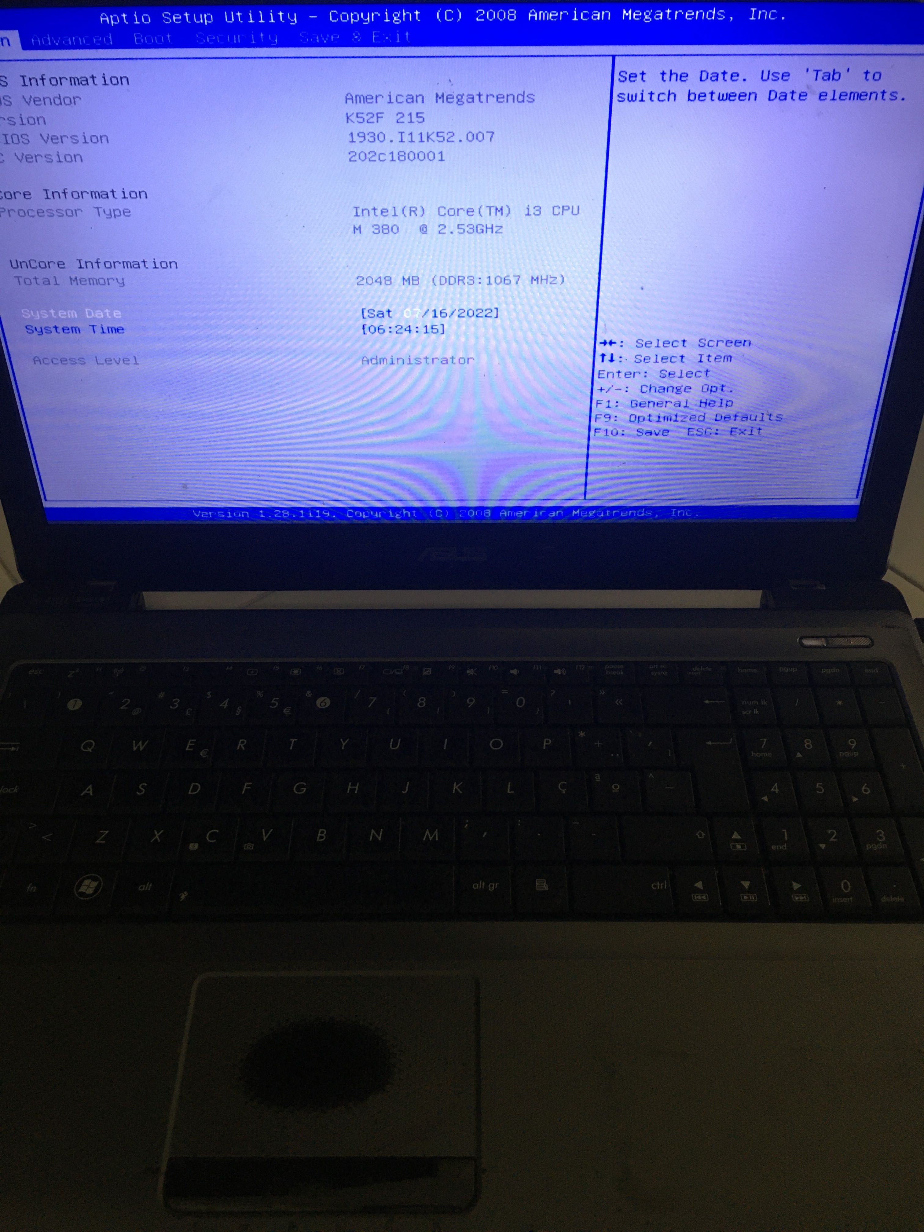 Laptop Asus A52F