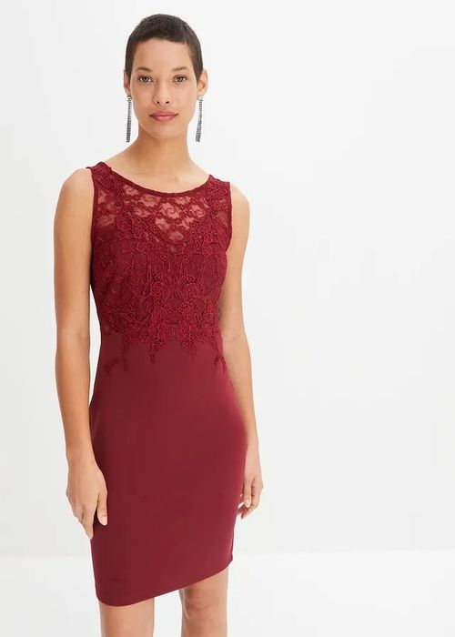 B.P.C bordowa sukienka z koronką ^42