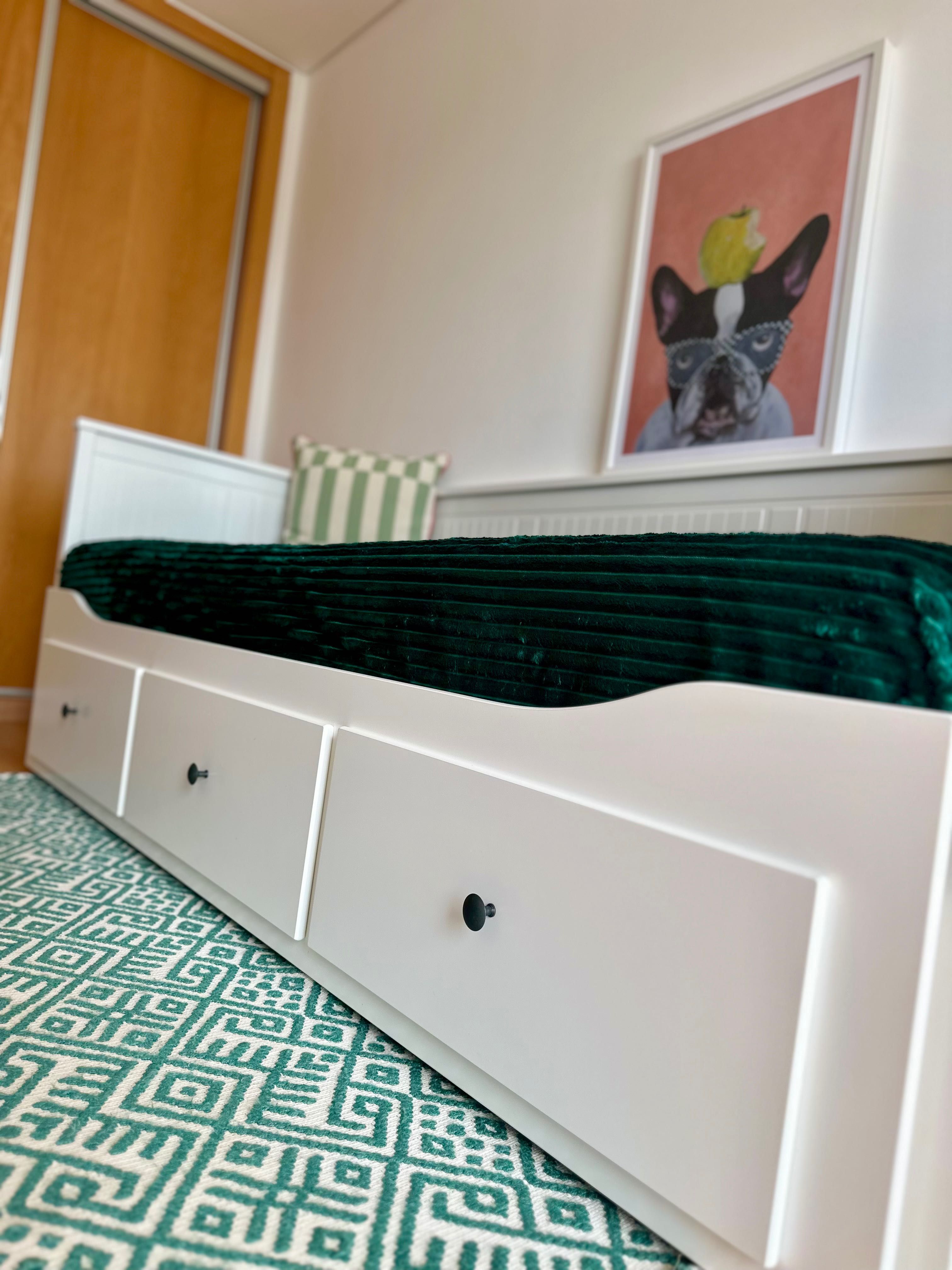 Cama indiv/dupla c/3 gav/2 colchões, branco/Ågotnes firme, 80x200 cm