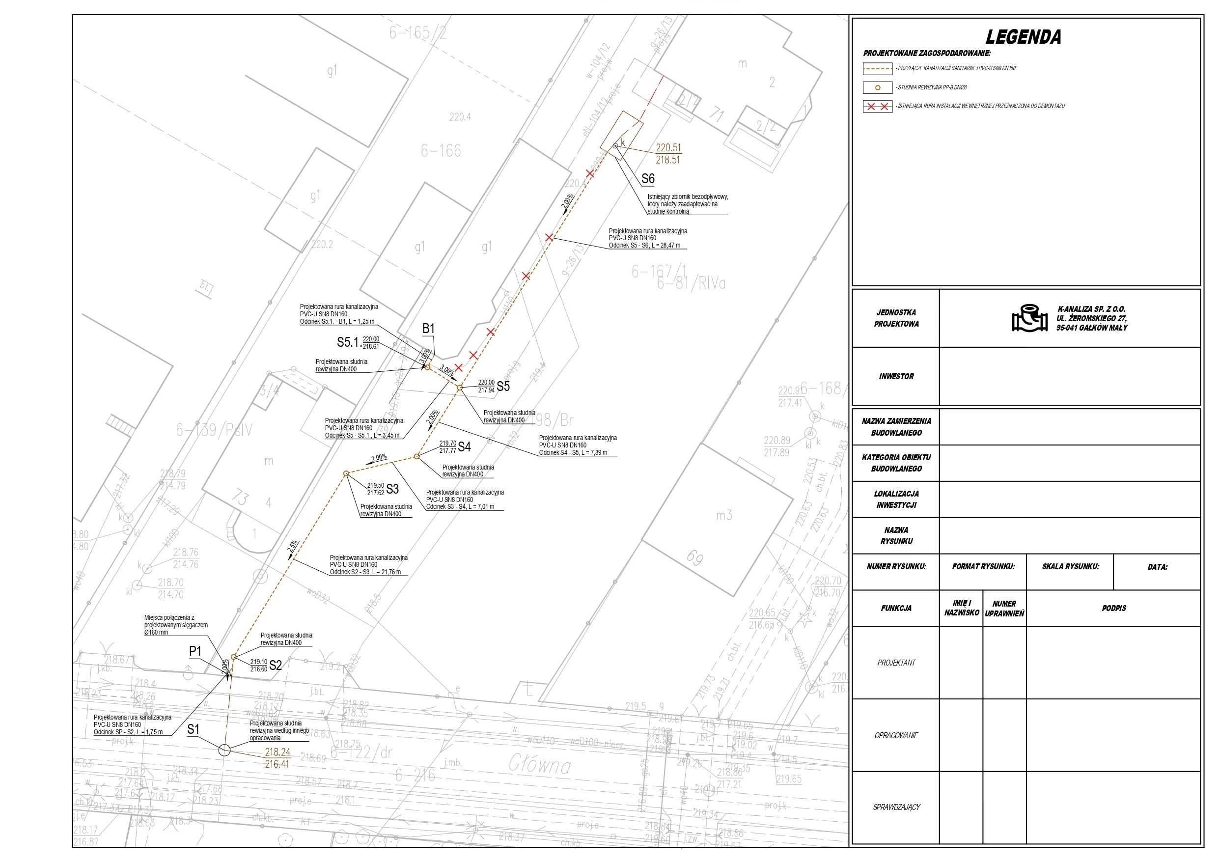 » PROJEKTY Przyłącza i Sieci Wod-Kan, Usługi Hydrauliczne, Instalacje!