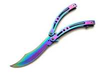 Nóż motylek tęczowy balisong CS:GO motylkowy rainbow N454E