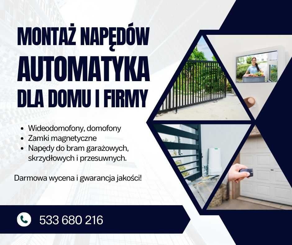 Montaż napędu Nice Wingo 2024/3524 do bramy dwuskrzydłowej *