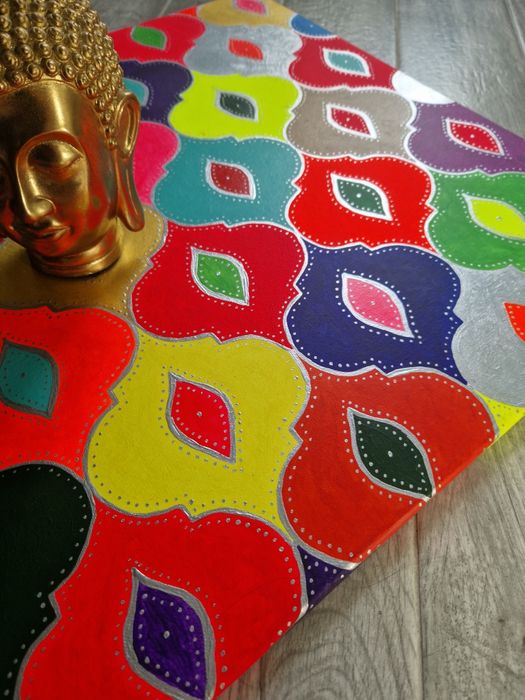 Nowy duży piękny orientalny obraz ręcznie malowany 60x80 cm