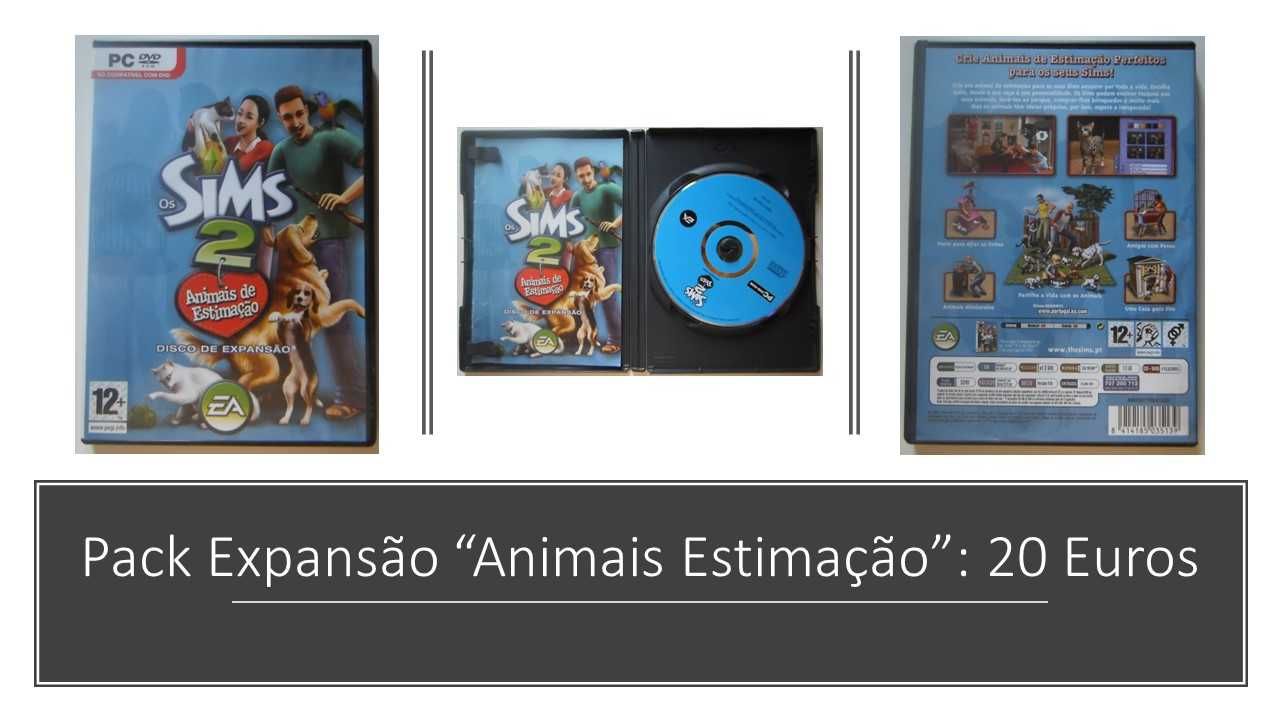 Jogo PC/CD-ROM "Os Sims 2" 4 CD com 6 Packs Expansão - Em Português