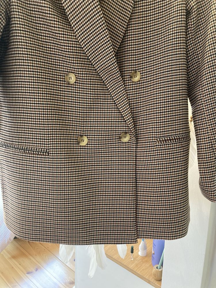 Blazer xadrez oversize cruzado