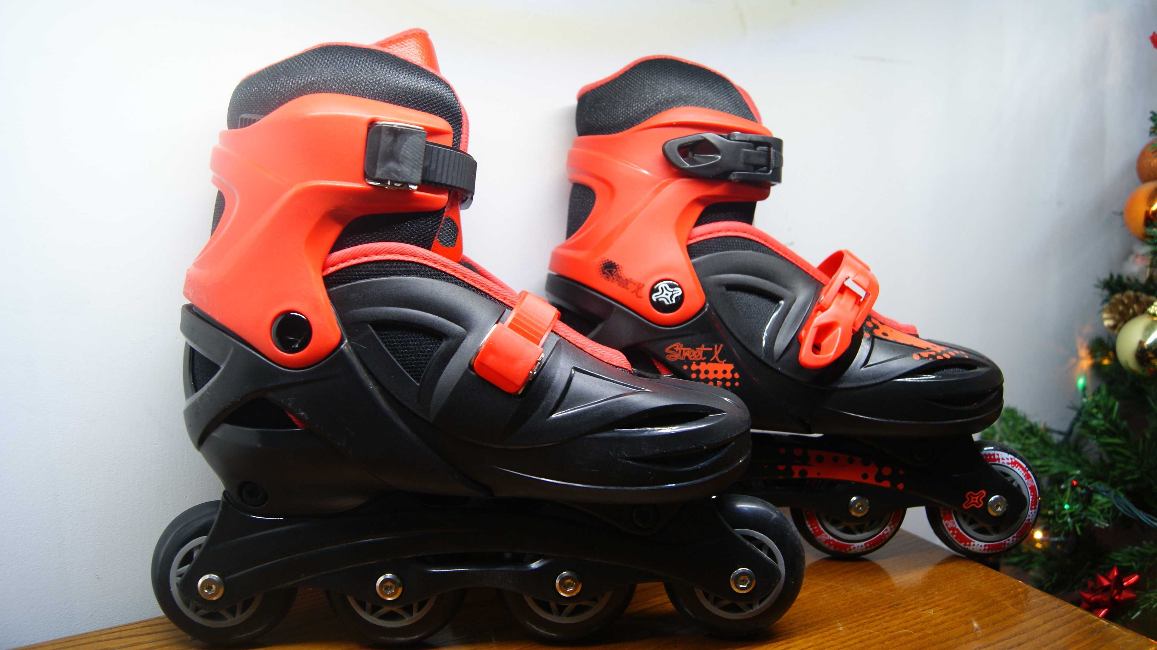 patins em linha com proteções