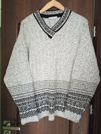 Sweter szary melanż XL