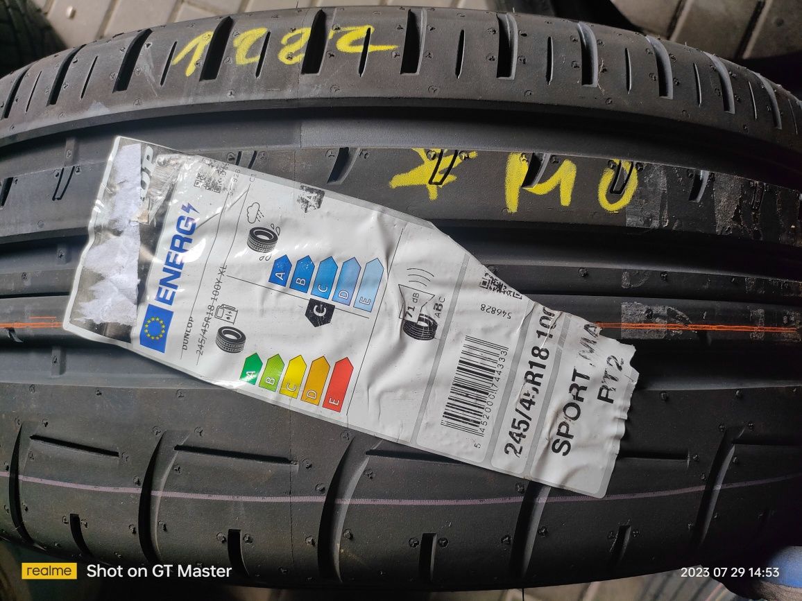 1x Dunlop Sport Maxx RT2 * MO  245/45R18 100Y 1 sztuka letnia