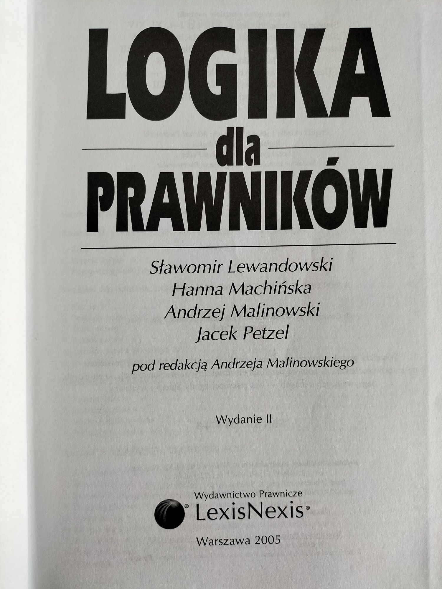 Logika dla prawników Machińska, Malinowski, Petzel