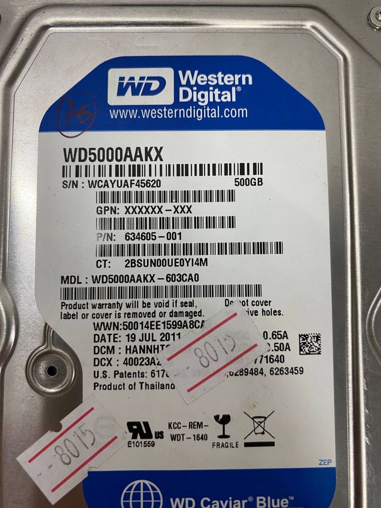 Жорсткий диск HDD 500GB Western Digital Blue 7200rpm 16MB SATAIII 3.5
