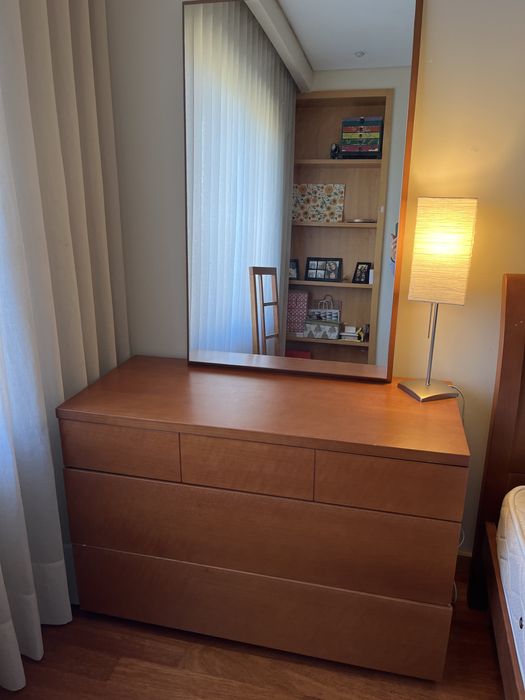 Quarto de casa em cerejeira, cama de casal com estrado, colchao, movel