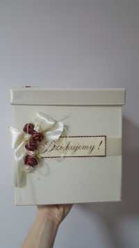 Pudełko, skrzynka na kartki i koperty weselne, dekoracje wesele