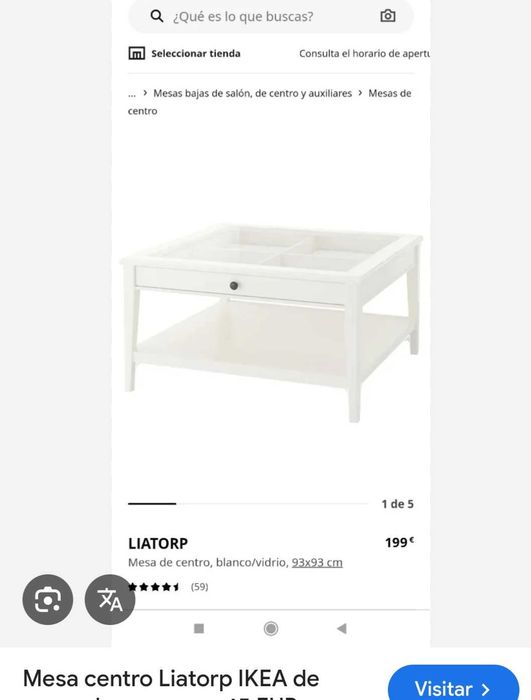 Mesa de Centro IKEA "LIATORP"