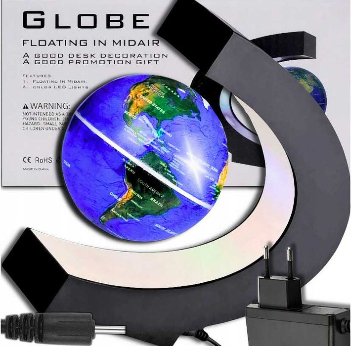Globus fizyczny dla dzieci nowoczesny LEWITUJĄCY podświetlany prezent