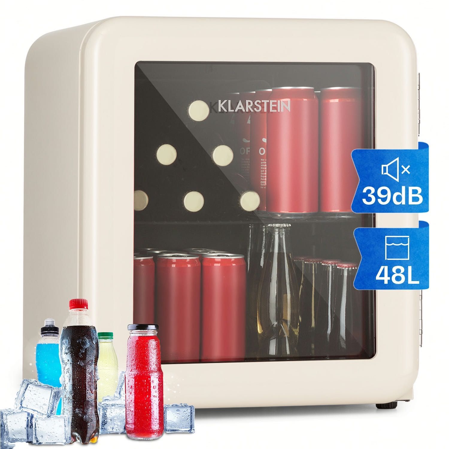 Холодильник-охладитель для напитков PopLife 48, ретро-дизайн(Нiмеччина