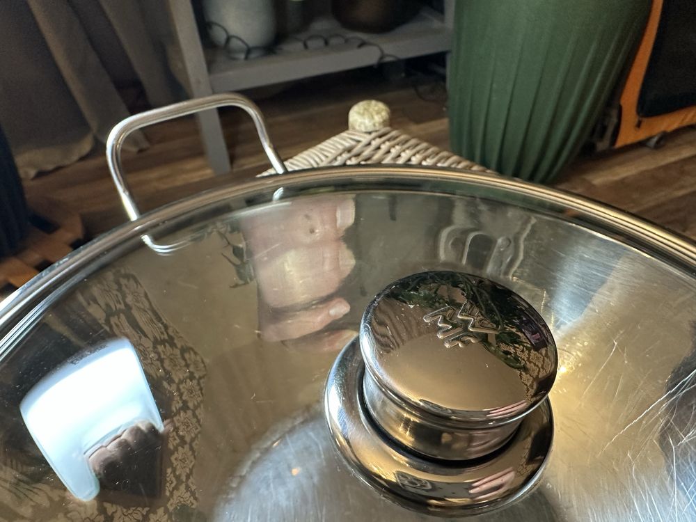Patelnia profesionalna WMF Wok 36cm z pokrywą 5 L Niemiecki
