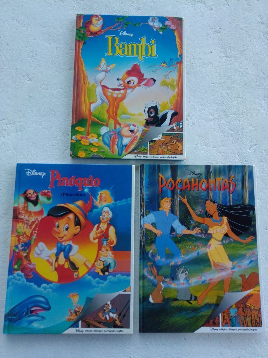 Pocahontas. Pinóquio.Bambi. Edição Bilingue Português / Inglês (1996)