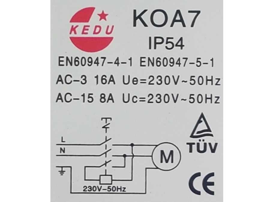 wyłącznik włącznik jednofazowy DKLD DZ08-1 KOA7 230V