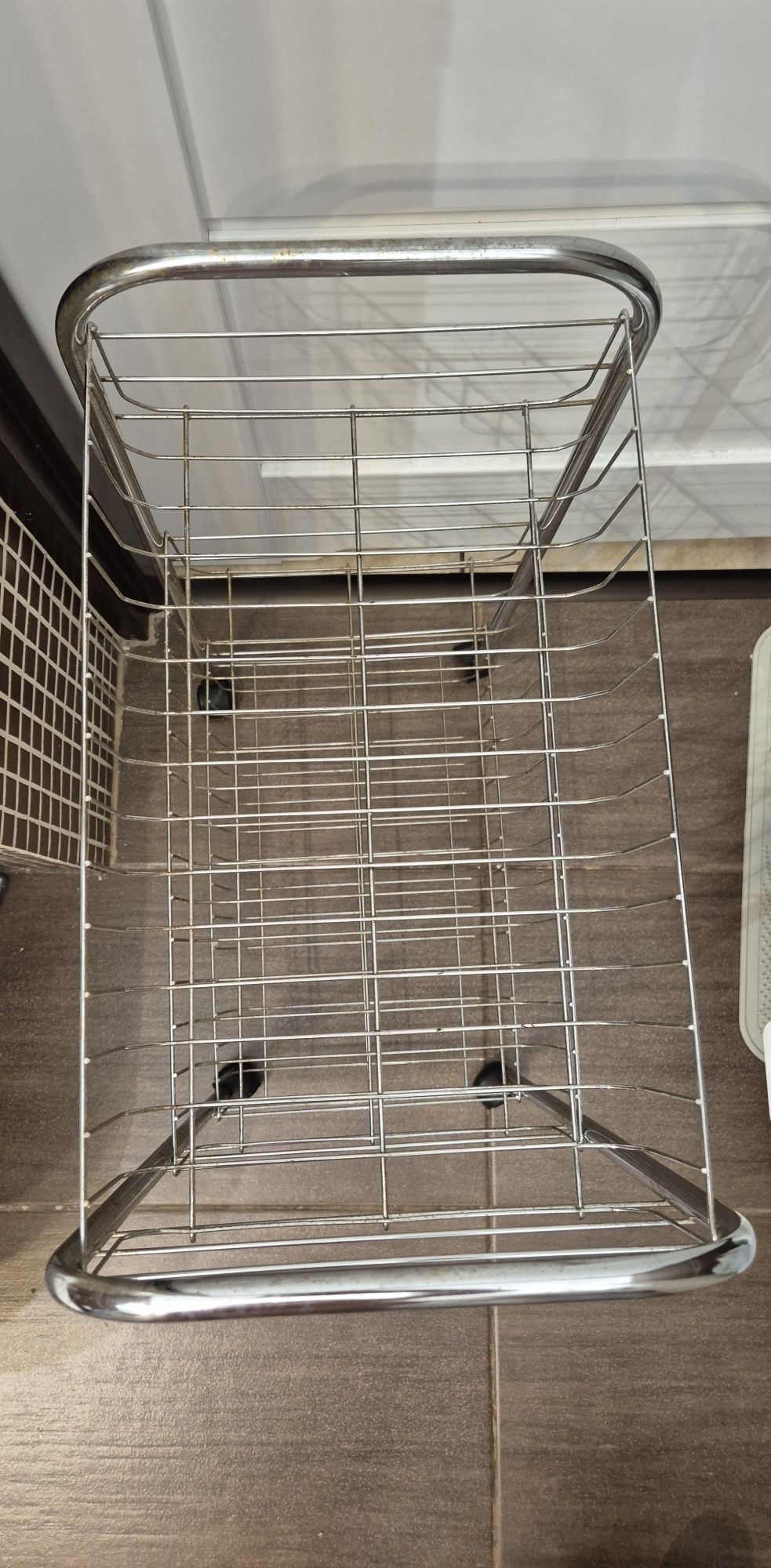 Regały metalowy chromowany łazienki kółka 61 cm