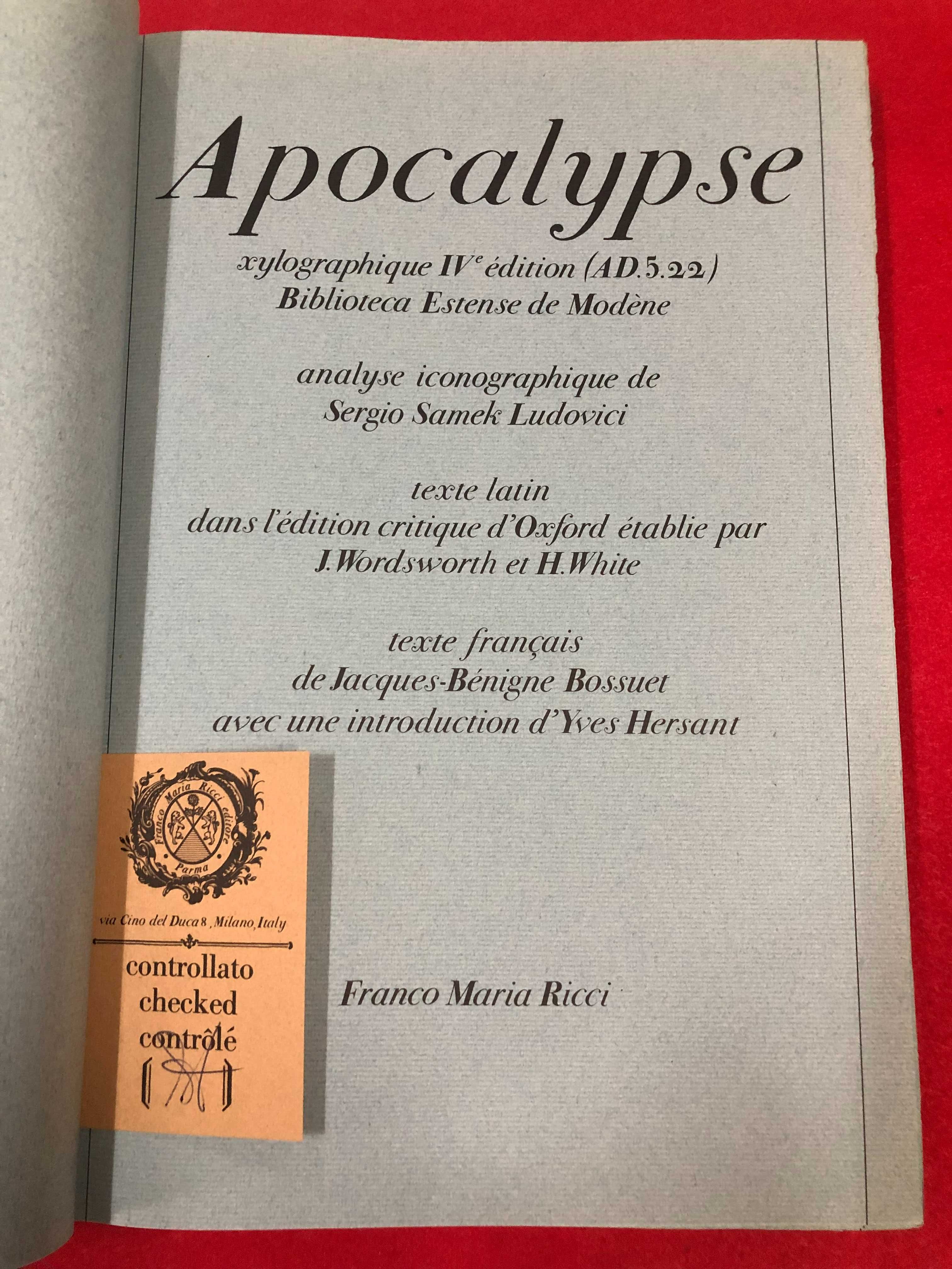 Apocalypse - Texto de J.-B.Bossuet - Franco Maria Ricci