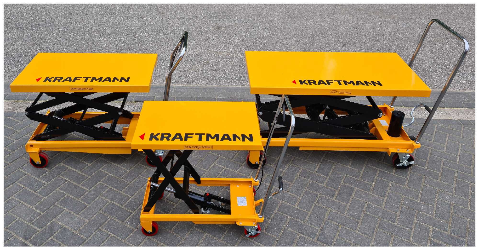 Wózek nożycowy platformowy podnośnikowy stół KRAFTMAN 70x45cm 150kg