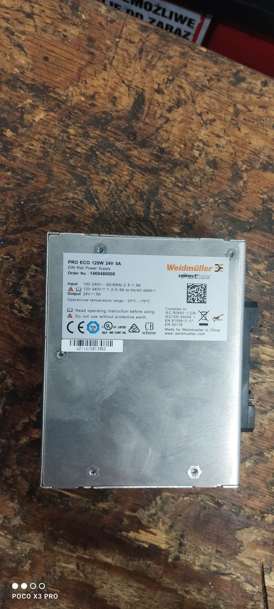 Weidmuller pro eco  ZASILACZ na szynę 24V 5A 120W PRO ECO ZA