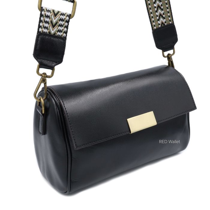 Сумка жіноча шкіряна leather W036 black Сумка женская кожаная черная