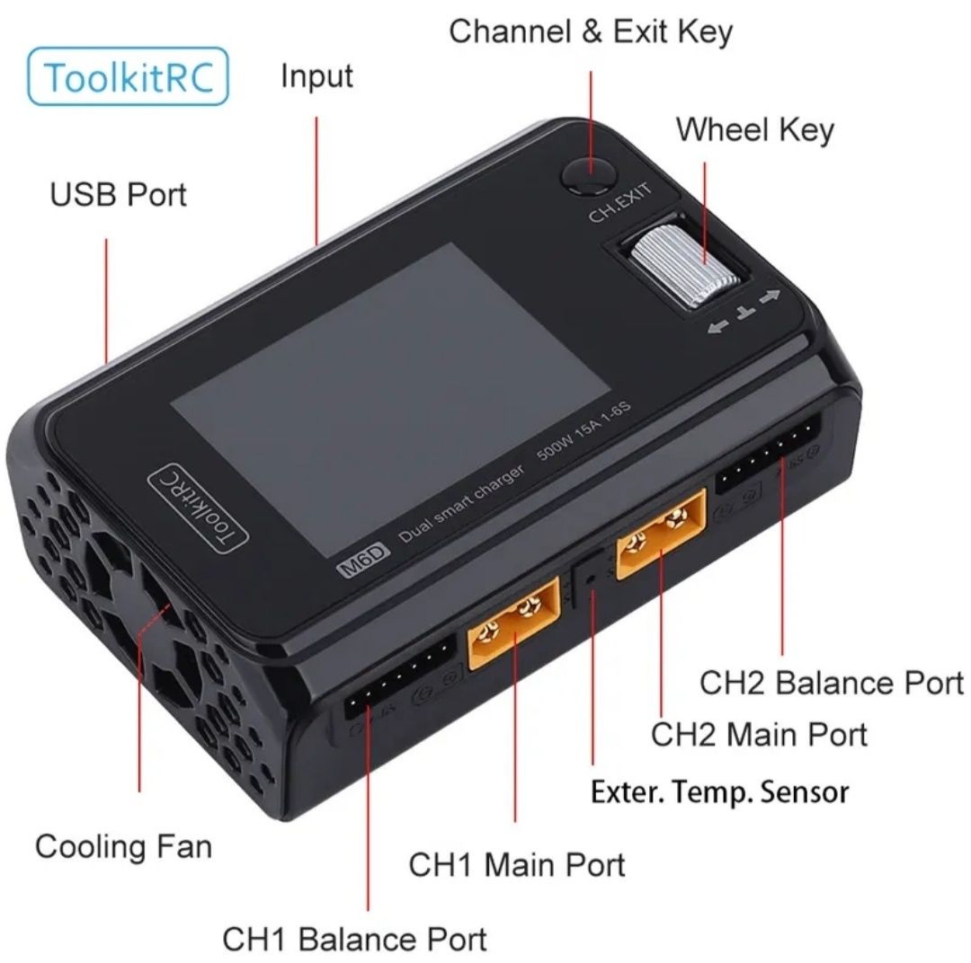 Зарядний пристрій ToolkitRC M6D 500W