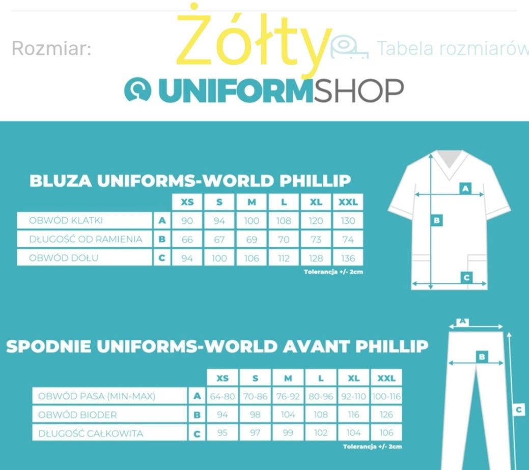 Komplet medyczny, scrubs, używany, XL