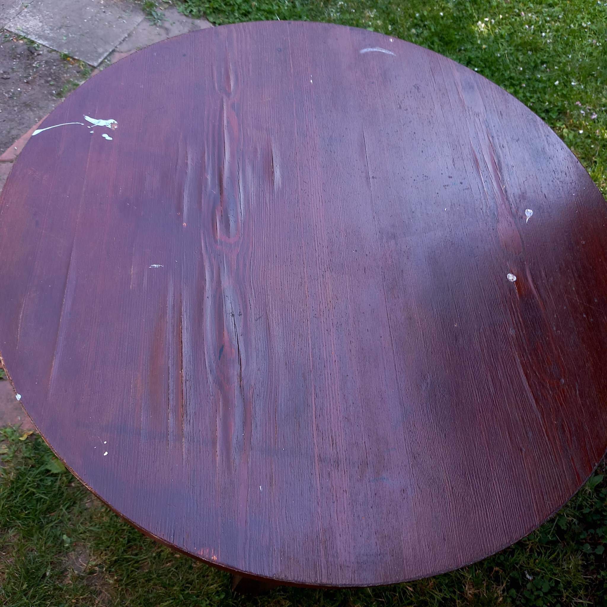 Stolik okrągły drewniany, śr. 70 cm
