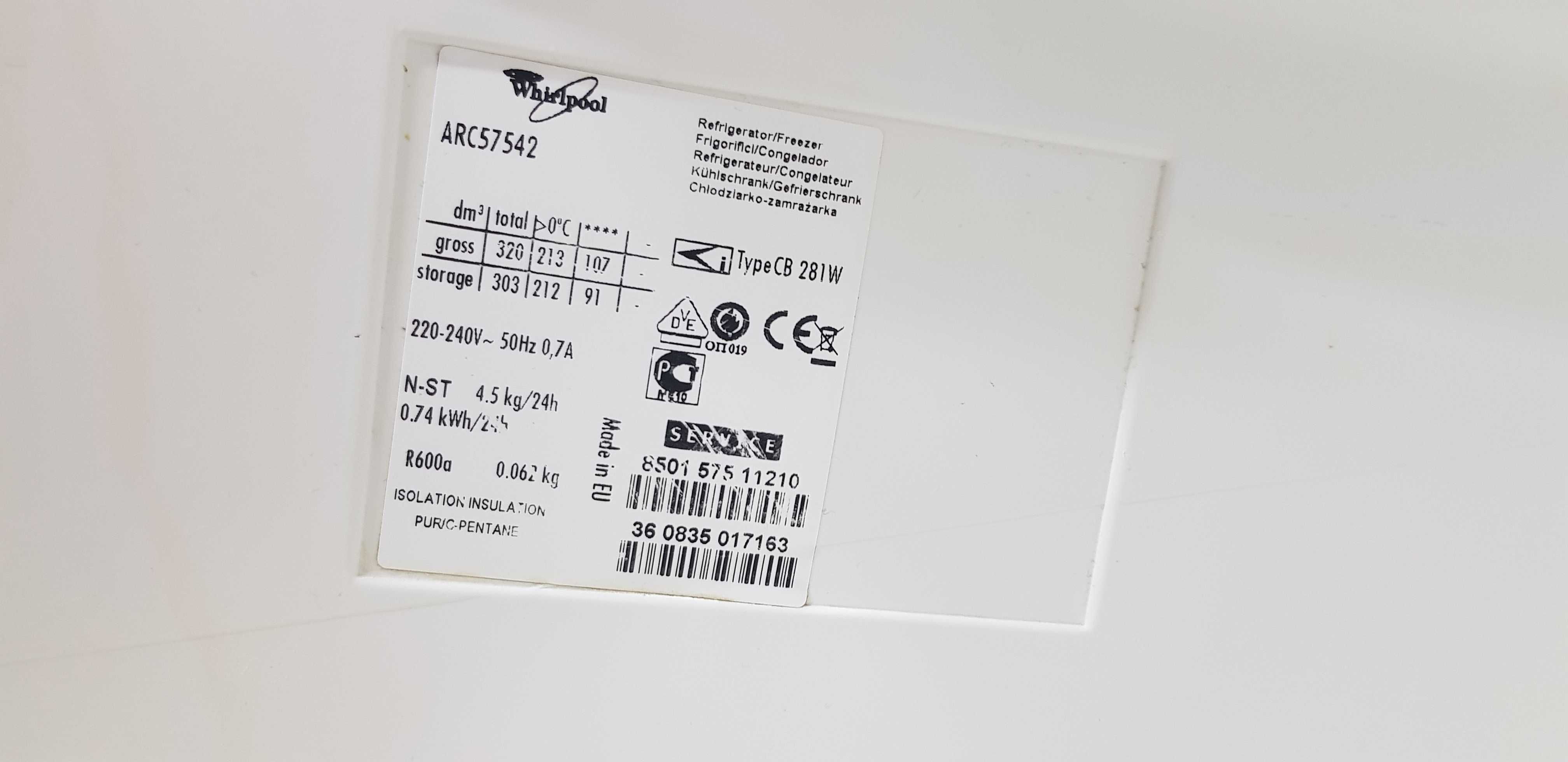 Lodowka Whirlpool 187cm. TRANSPORT