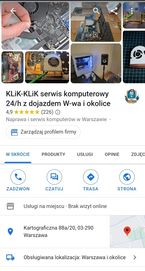 serwis komputerowy KLiK-KLiK 24h tanio z dojazdem W-Wa i okolice