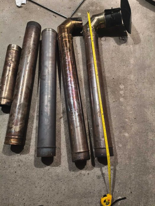 5 canos inox com chaminé