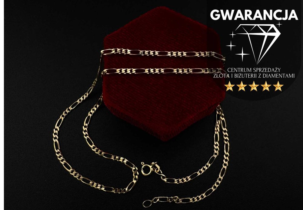 Złoty Łańcuszek FIGARO | JAK NOWY | 585 | 3.34g