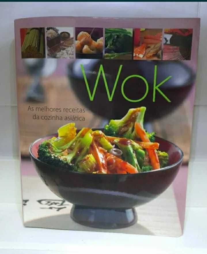 Wok comida asiática / Livros verduras, molhos, peixe e cozinha amigos