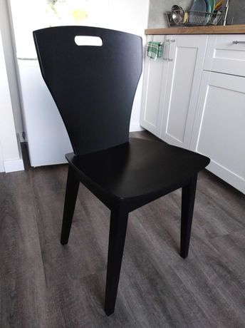 Krzesła krzesło Zig Paged drewniane czarne do salonu jadalni z drewna