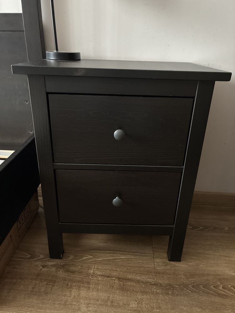 HEMNES łóżko 140x200cm + dwie szafki nocne
