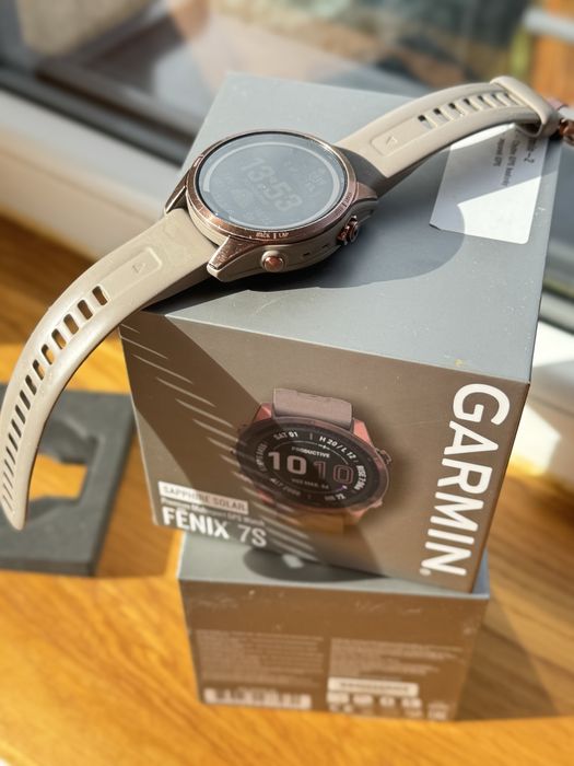 Limitowany Zegarek Garmin Fenix 7S Sapphire Solar ciemnobrązowy tytan