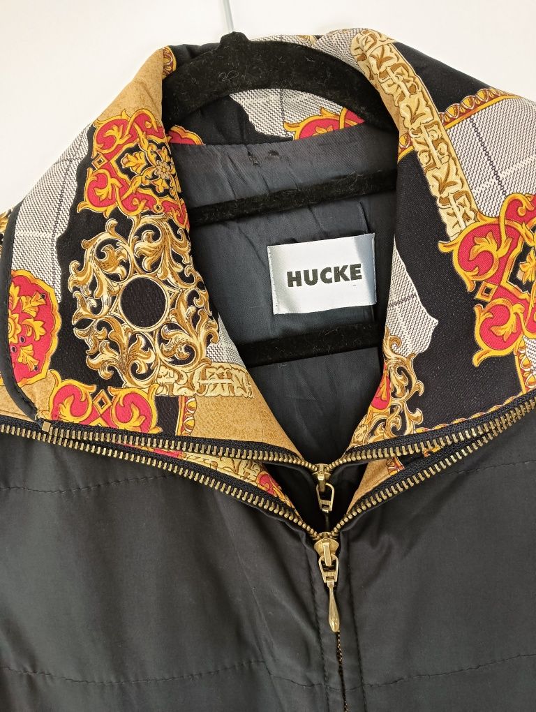 HUCKE kamizelka na zamek print chusty retro vintage M