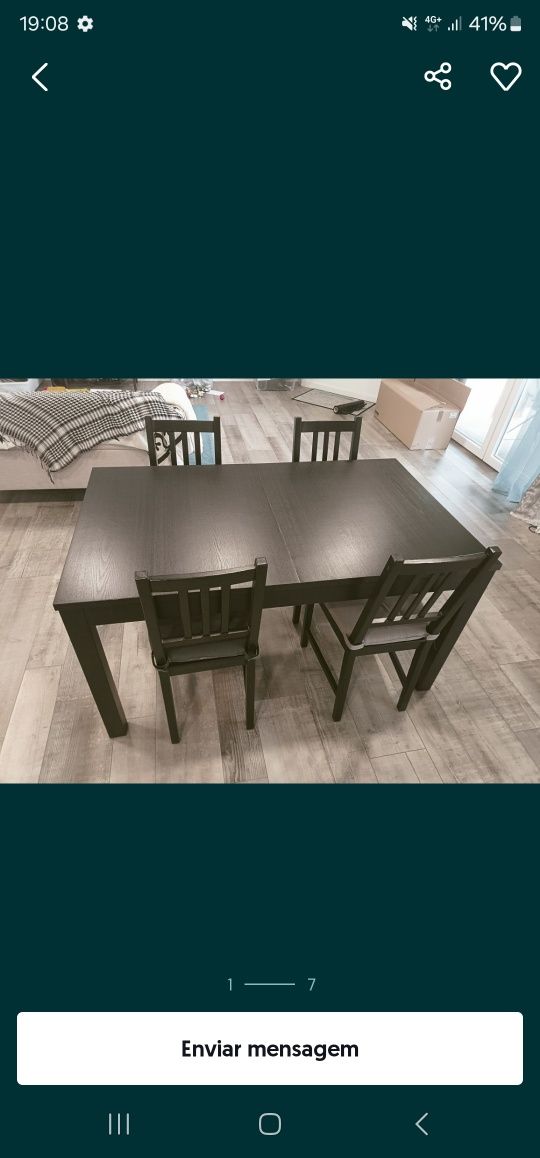 Conjunto MESA IKEA + 4 Cadeiras