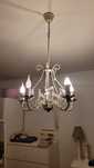 Lampa ecru ze szklanymi sopelkami