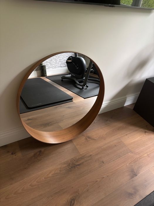Lustro okrągłe w drewnianej ramie Ikea – bardzo dobry stan 80cm