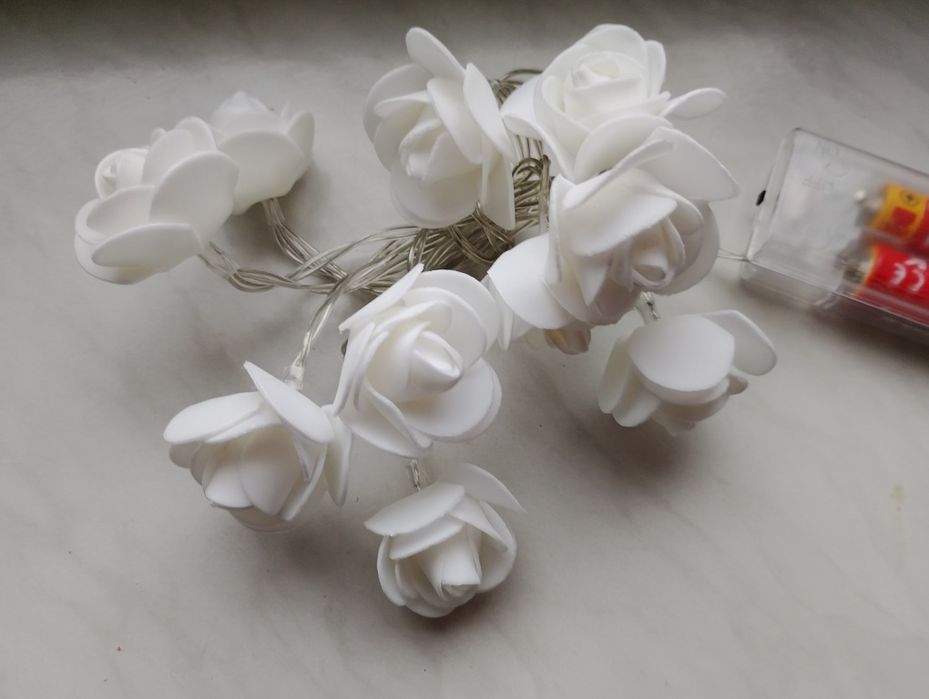 Girlanda łańcuch świetny LED, lampki świąteczne - róże.