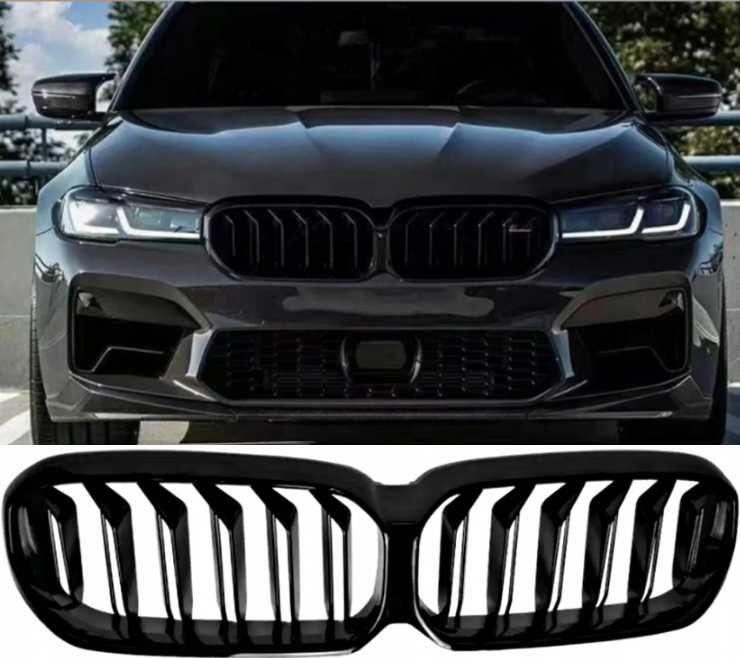 Nerki Grill BMW 5 G30 G31 LCI Czarny Połysk