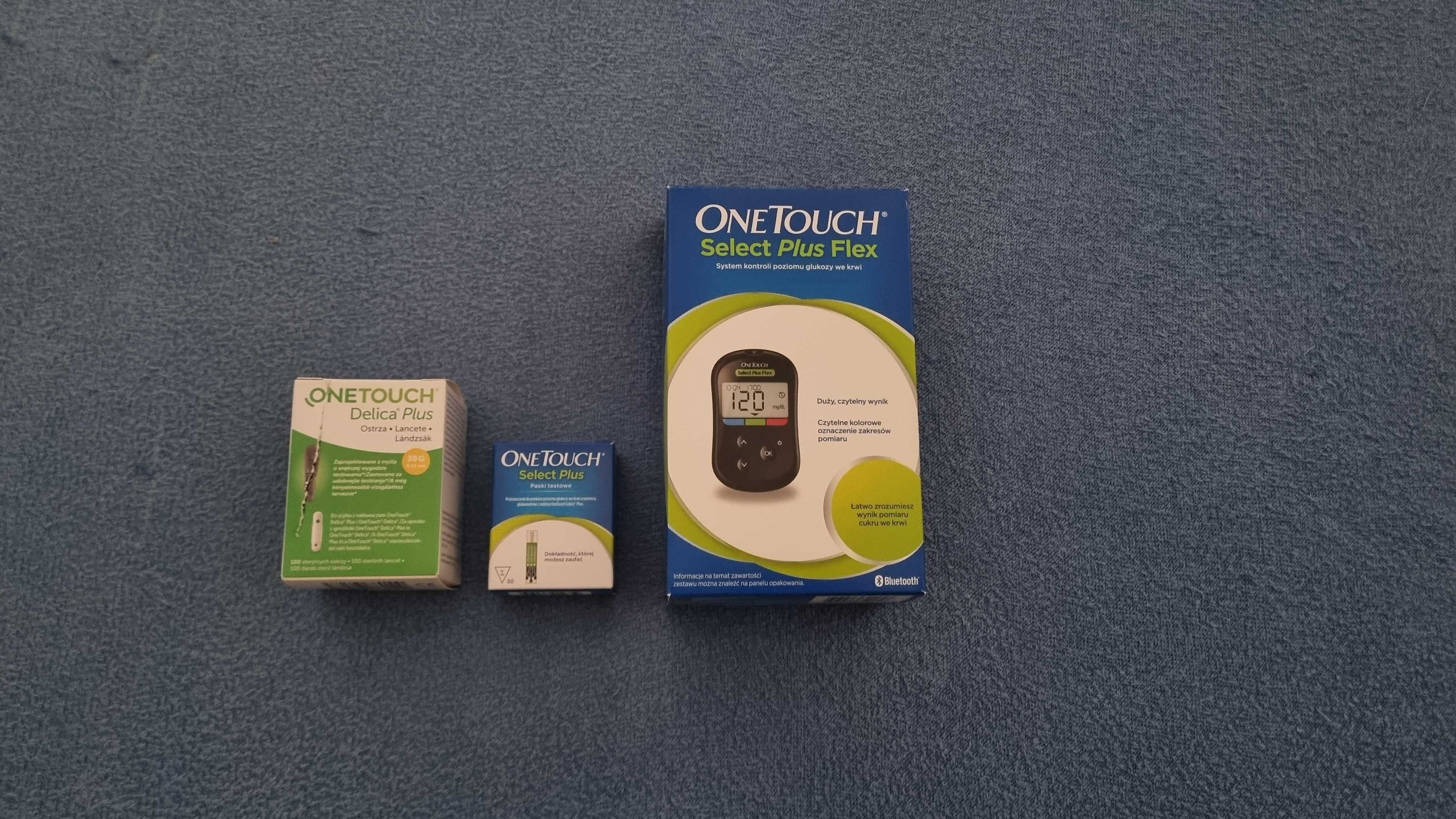 Nowy Glukometr One Touch Select Plus Flex + Ostrza + Paski
