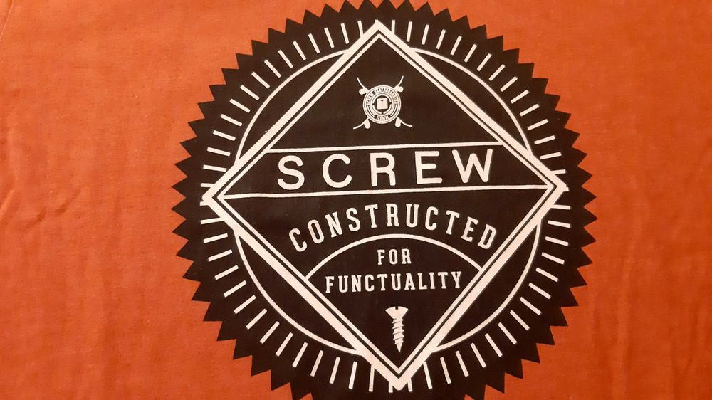 Camisola fina em algodão, laranja com estampa, SCREW