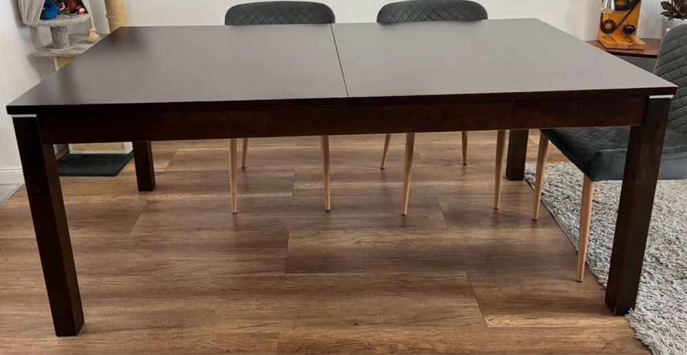 Stół drewniany Wenge Duży Rozkładany z charakterem